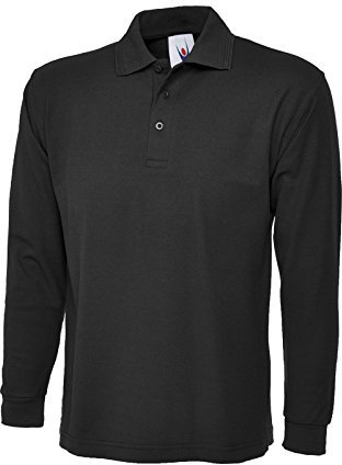 Longsleeve Poloshirt - Black - XL