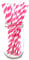 Picture Perfect Party Paper Drinking Straws [Pack of 25] Striped Birthday Parties, Weddings, Christmas Decorations, Valentines Tableware (Hot Pink Stripes)