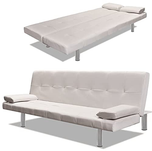vidaXL Sofabett 2 Kissen Schlafcouch Schlafsofa Gästesofa Sofa Klappsofa Couch