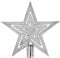 Robelli Mini 10cm Silver Shiny Embossed Star Christmas Tree Topper Decoration