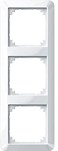 Schneider Electric Merten 1-M-Rahmen für Steckdosen und Schalter, 3-fach, polarweiss glänzend, Artikelnummer 389319