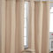 Homescapes 2er Set eifarbige Ösen Gardinen je B137 x L228 cm aus 100% Baumwolle, blickdichte Vorhänge/Dekoschals/Ösenvorhänge für Wohnzimmer oder Küche, beige