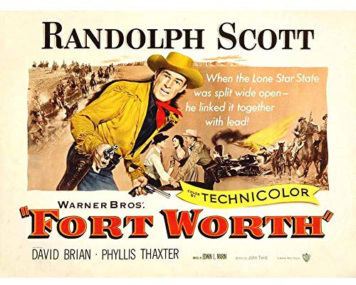 Wee Blue Coo Advert Movie Film Fort Worth Randolph Scott Cowboy Western Texas Art Print Poster Wall Decor Kunstdruck Poster Wand-Dekor-12X16 Zoll