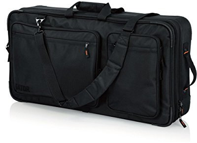 Gator Cases Club Series DJ-Koffer-Rucksack mit verstellbarem Innenraum und Leuchtend orangem Innenfutter; passend für 27-Controller (G-CLUB-CONTROL-27BP)
