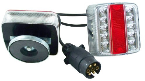 Berger + Schröter 20187 LED Anhänger-Vierfunktionsleuchte mit Magnethalter, 7-poliger Stecker