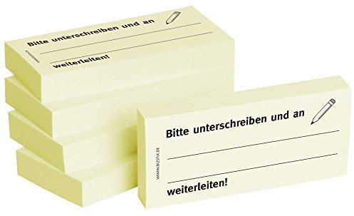 Notizblock24 BIZSTIX® Business Haftnotizen Bitte unterschreiben und an weiterleiten! (5 Stk.)