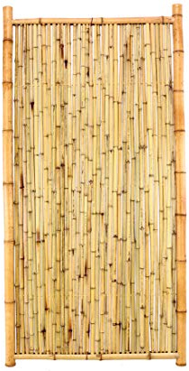 Bambus Sichtschutzwand Element 180 x 90cm mit Bambusrohr Rahmen - Naturbelassene hohe Bambuswand 1,8m x 0,9m