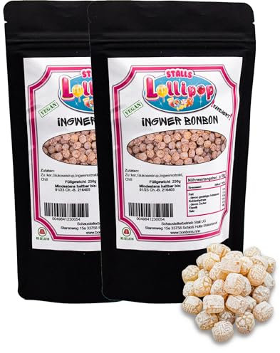 500g Leckere Ingwer Bonbons - Stalls Kräuterbonbons 2x250g Standbodenbeutel