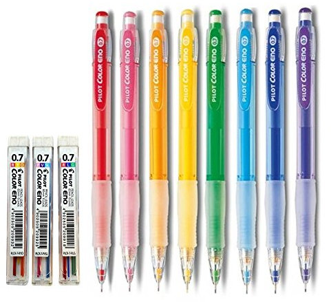 Pilot Color ENO, 0,7 mm, Druckbleistift, 8 Farben/Set (mit 3 Mix-Farbblei-Set)