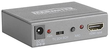 HDMI Extractor Konverter - Marmitek Connect AE14 - HDMI Konverter - 4K Audio Extractor - ARC - Audio Signal aus HDMI Kabel - Audio Return Channel verwenden auf Audiosystem ohne ARC, Anthrazit