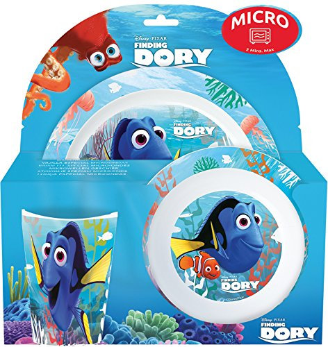 Disney 784450 Findet Dorie Mikrowellenset, Teller, Becher, Einfarbig