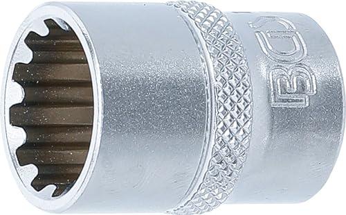 BGS 10315 | Steckschlüssel-Einsatz Gear Lock | SW 15 mm | Antrieb Innenvierkant 10 mm (3/8) | Chrom-Vanadium-Stahl | verchromt, matt | mit Rändelung