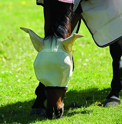 Amigo Horse Fly MASK, Silver and Navy, Pony
