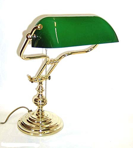 Lampe Luxus Made Italy Messing poliert massiv Churchill Studio Schreibtisch Sekretär Möbel New cm.48