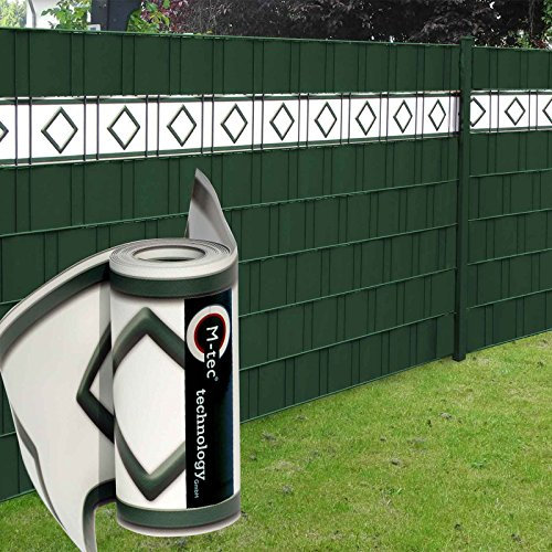 Design Sichtschutzstreifen/PVC / 19cm x 2,85m (HxL) Motiv Hamburg Deko weiß-grün 9 Streifen - SIE KAUFEN Hier DIREKT BEIM Hersteller -