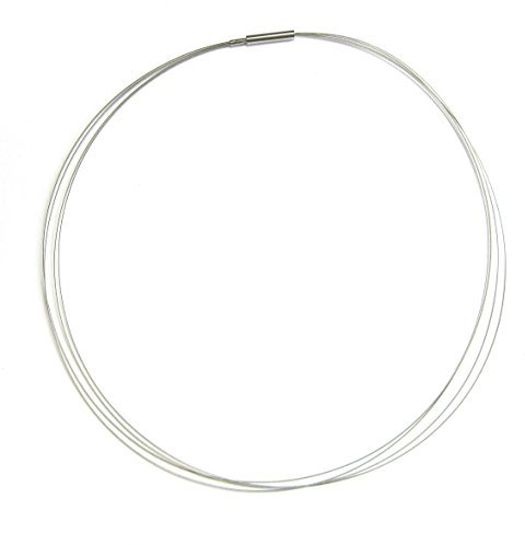 Halsreif Farbe Stahl mit Drehveschluß mehrere dünne Kordeln 45 cm