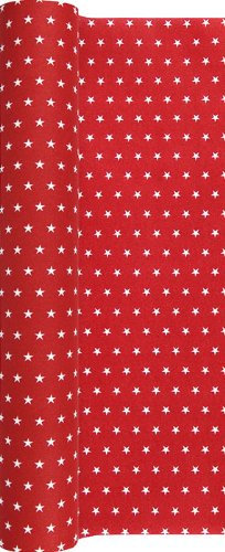 Tischläufer Rolle Mini Stars Red – Mini Sterne Rot/Airlaid/Tischband/Weihnachten 40cm x 4,90m