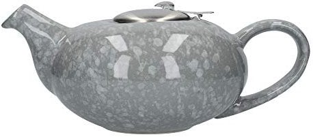 London Pottery Pebble Teapot with Infuser for Loose Tea, Stoneware, Gloss Flecked Grey, 4 Cup (1 Litre)