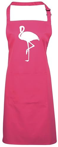 Shirtinstyle Kochschürze Latzschürze lustige Tiere Flamingo Zoo Wildniss, Farbe Hotpink