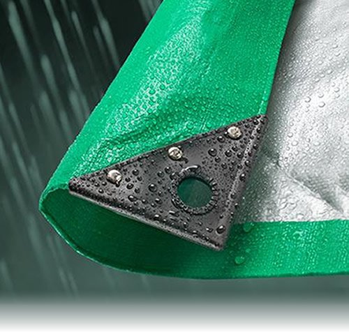 5.5M x 7.0M GREEN/SILVER WATERPROOF TARPAULIN SHEET TARP COVER WITH EYELETS