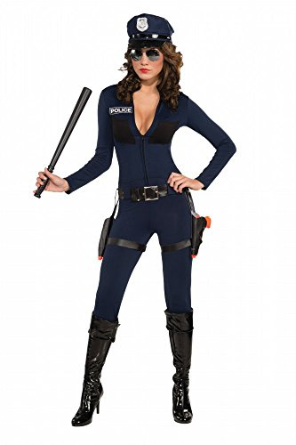shoperama Damen Kostüm - Traffic Cop Catsuit - inklusive Mütze Polizistin Police sexy Overall