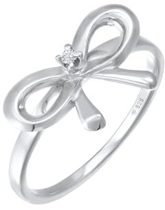 DIAMORE Ring Damen Schleife Diamant (0.02 ct.) in 925 Sterling Silber