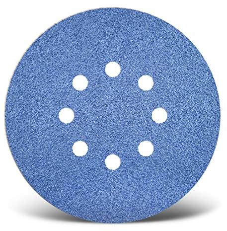 MENZER Blue Klett-Schleifscheiben, 150 mm, 8-Loch, f. Exzenterschleifer, Zirkonkorund (25 Stk.) K60