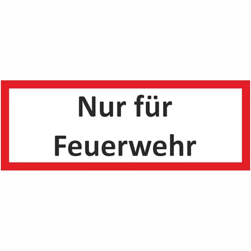 Indigos UG Aufkleber Nur für Feuerwehr Hinweisschild Brandschutz 29,7x10,5 cm - selbstklebender Sicherheits Aufkleber für Tür oder Wand - Warnschild für Gebäude, Hotel, Büro, Firma, Haus, Praxis