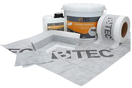 Dicht-Set 1C kleine Duschnische Spezial Abdichtungsbahn 6kg Flüssige Dichtfolie inklusive Dichtband, Manschetten & Innenecken 1 l Tiefgrund