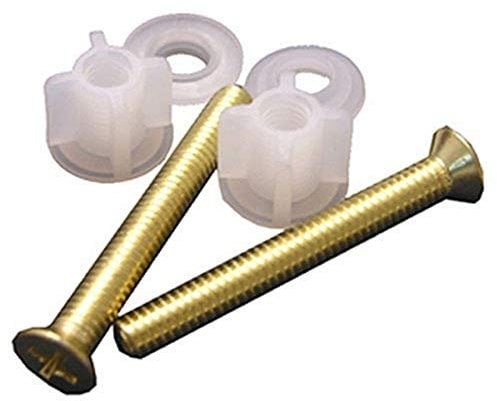 LASCO 14-1069 Replacement Hinge Brass Bolts, Washers and Nuts for Wooden Toilet Seats, 2-Pack