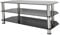 AVF Glass Corner TV Stand - 114cm Wide - Glass And Silver Chrome Metal Legs TV Floor Stand Unit - Gloss Black Safety Glass Shelves - Open Storage - Ideal For Corners - SDC1140 (Up to 55 TVs)