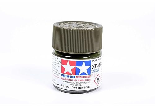 Tamiya Acrylic Mini XF-62 Olive Drab 10ml Paint Bottle