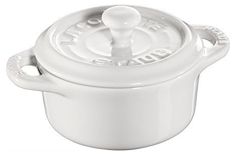STAUB Ceramics Dutch Oven 3-piece Mini Round Cocotte, White
