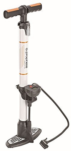 Prophete Hochleistungsstandpumpe mit Duo-Klemmhebelstecker, max. Pumpdruck 7 bar, digitales Manometer, Adapter-Set, ergonomischer Griff, Aluminium, Länge 620 mm