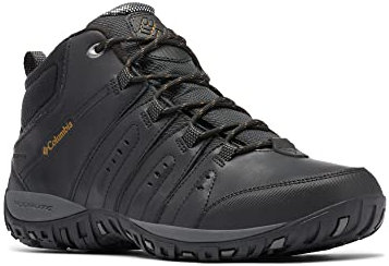 Columbia Woodburn II Chukka WP Omni-Heat wasserdichte Wanderschuhe für Herren, Schwarz (Black x Goldenrod), 42.5 EU