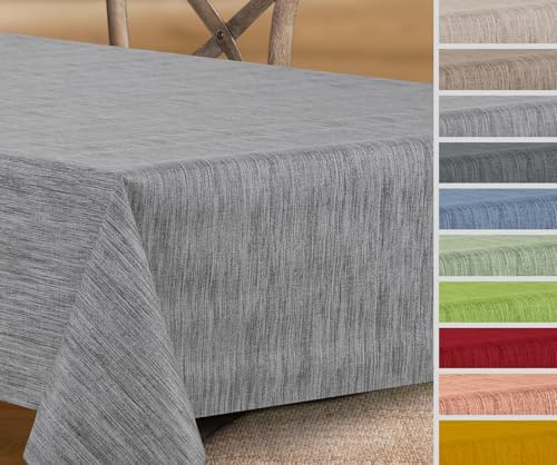 Wachstuchtischdecke rund oval eckig, Georginias Tischdecke abwischbar, Farbe und Größe wählbar (Eckig 380x140 cm Grau)