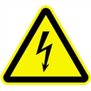 Aufkleber Warnung vor gefährlicher elektrischer Spannung gem. ASR A1.3 Folie selbstklebend 5cm sl, 6 Stück (Warnschild, Strom, Hochspannung) praxisbewährt, wetterfest