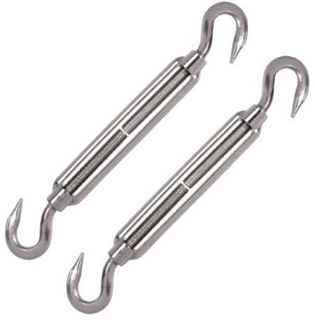 Versandbox24 2X V4A Edelstahl M8 Drahtseil Spannschloss Seilspanner Haken Spanner Wantenspanner