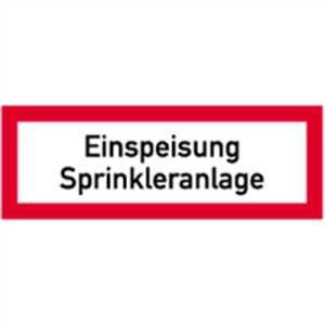Schild Einspeisung Sprinkleranlage Alu 10,5x29,7cm