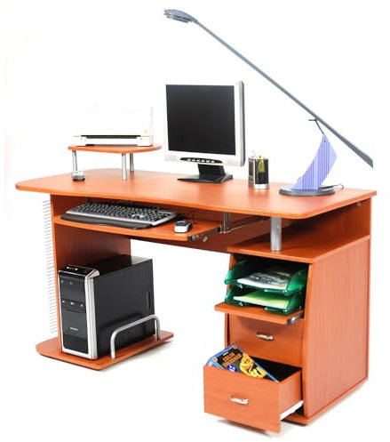 Myoffice Corners Scanner Portacomputer, Ciliegio, 140x57x77 cm
