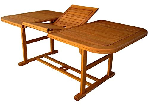 Tisch aus Akazienholz ausziehbar 150/200 x 90 cm Gartenmöbel AC805080DB