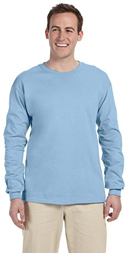 Cotton 6 oz. Long-Sleeve T-Shirt (G240) Light Blue, XL