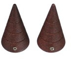 Liedeco Endstück für Gardinenstangen Kegel mit Rille, Landhaus, ø 16 mm, 2 Stk rost