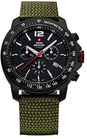 Swiss Military by Chrono Men's Chronograph Quartz Watch with Textile Strap SM34033.07