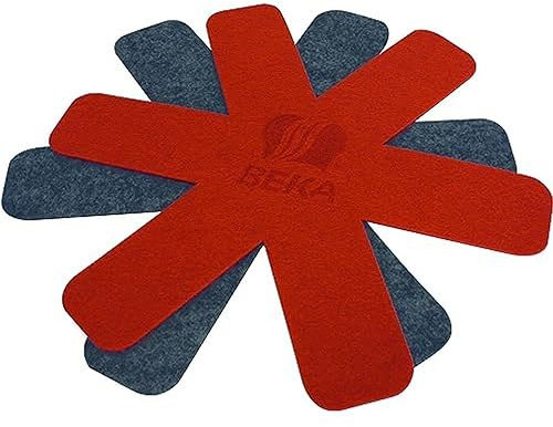 Beka 12003964 Feutrine Lot de 2 Feutrines Rouge/Gris 49 x 39 x 1 cm