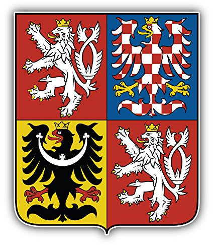 postwalldecor Czech Republic Coat of Arms Hochwertigen Auto-Autoaufkleber 10 x 12 cm