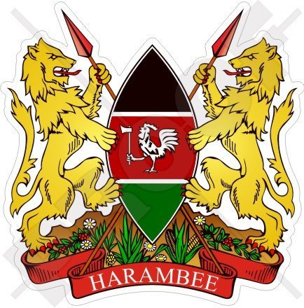 Kenia kenianischen Wappen, East Afrika 85 mm (8,4 cm) Vinyl Bumper Aufkleber, Aufkleber