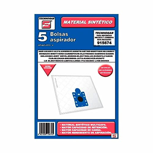 Recamania Bolsa Sintetica Aspirador AEG Ariete Bluesky Daewoo Electrolux 5 Unidades 915674
