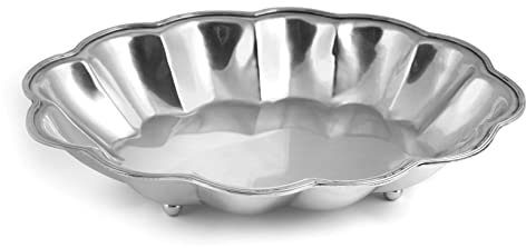 H&H Vassoio Ottone Sheffield Ovale 28X21 Arredo Tavola Tessili, Argento