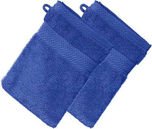 Erwin Müller Waschhandschuh Friedrichshafen 2er- Pack, 100% Baumwolle Azur Größe 15x21 cm - Premium-Qualität, unvergleichlich saugfähig, hautsympathisch, formstabil (weitere Farben)